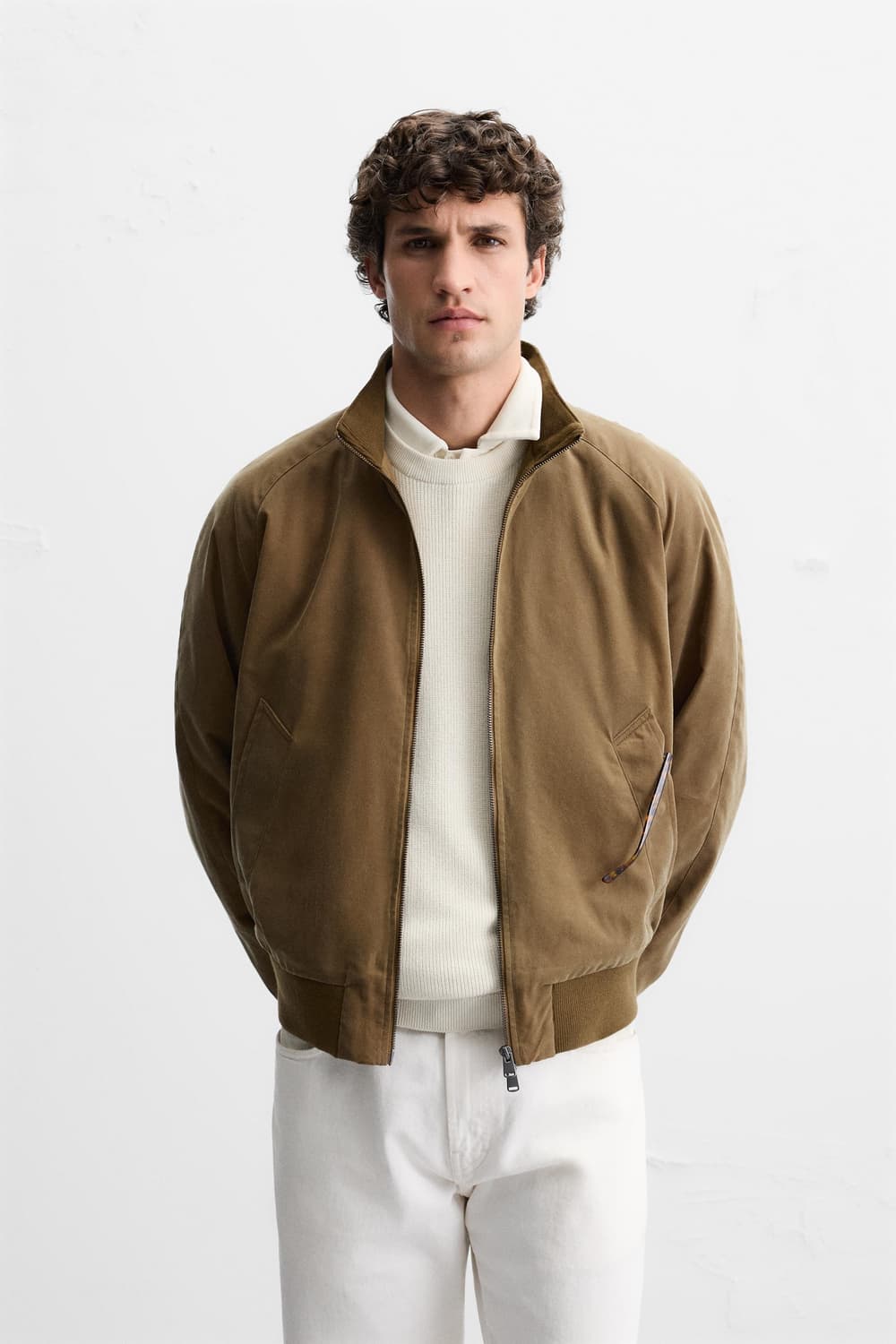 ZARA 해링턴 바라쿠다 자켓 블루종 점퍼 브라운 상품이미지3