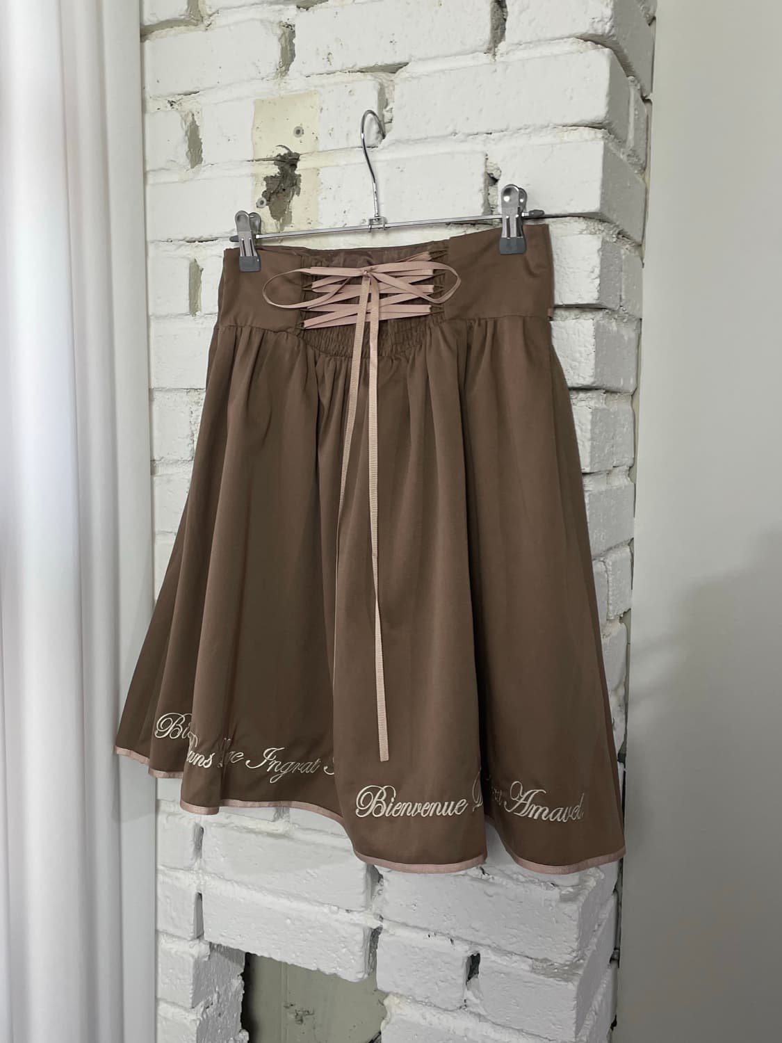 AMAREL 아마렐 라떼 갸루 버튼 금장 스커트 상품이미지3