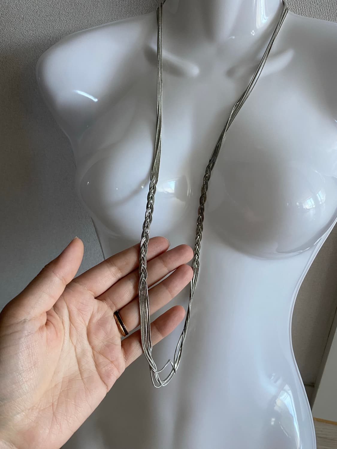 실버톤 레이어드 롱 목걸이 상품이미지5