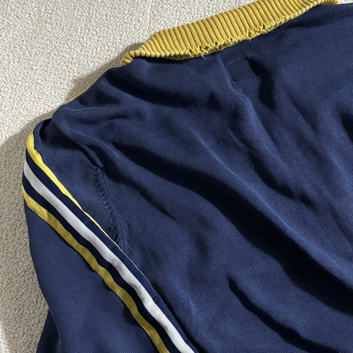아디다스 올드스쿨 네이비 옐로우 남노 니트집업 니트져지 상품이미지4