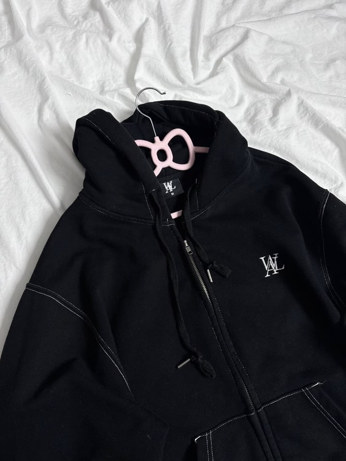 우알롱 절개라인 후드집업 상품이미지2