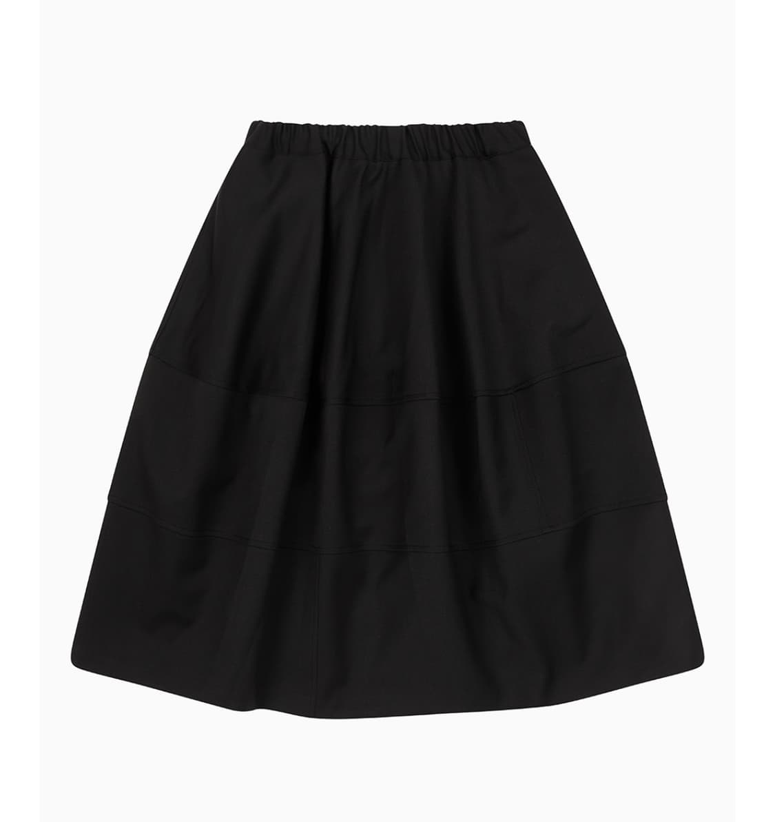 오헤시오 벌룬 밴딩 미디 스커트 블랙 상품이미지2