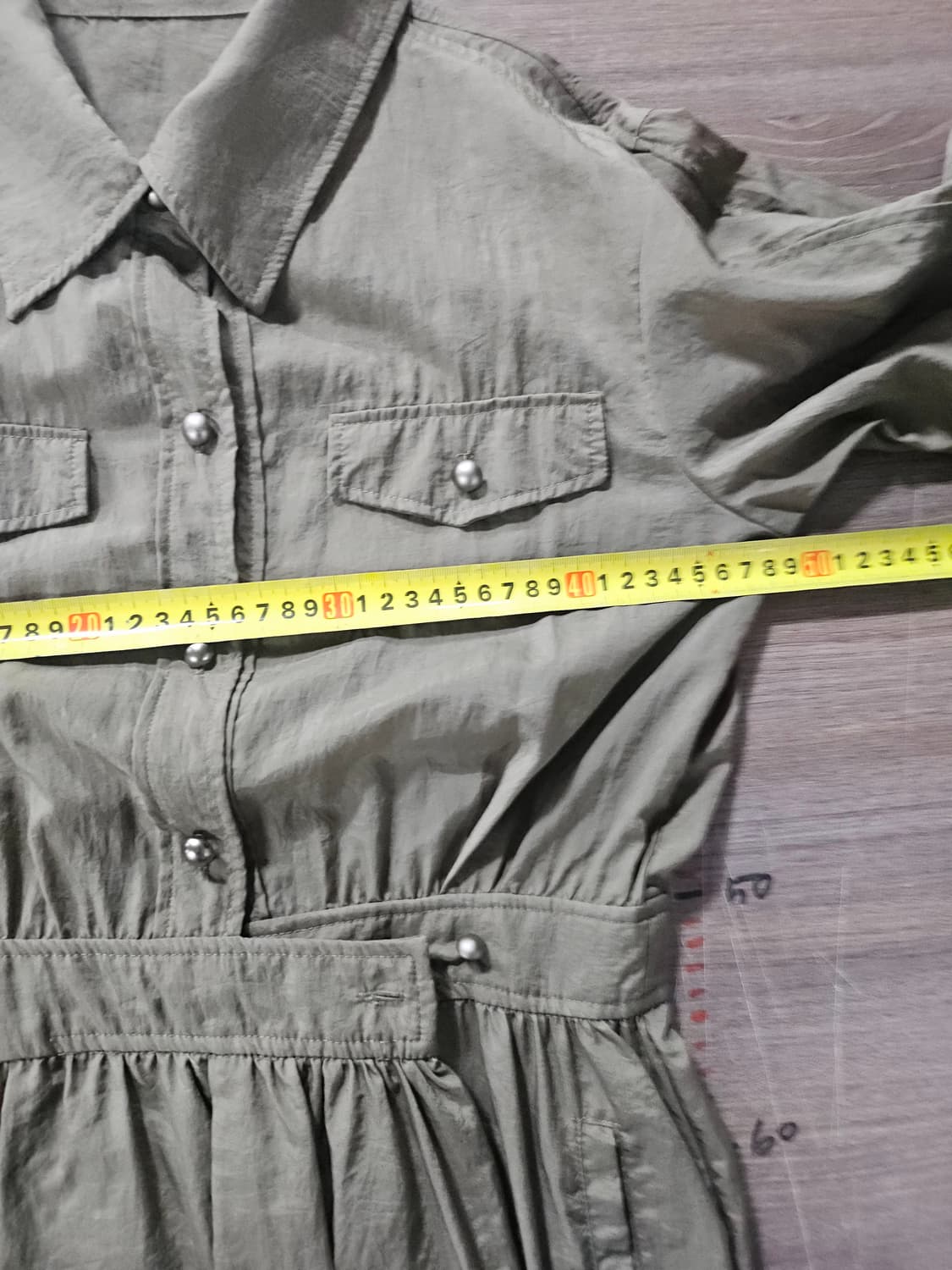 A t G  카키색 바지락 반팔 원피스  55  매우얇음 상품이미지7