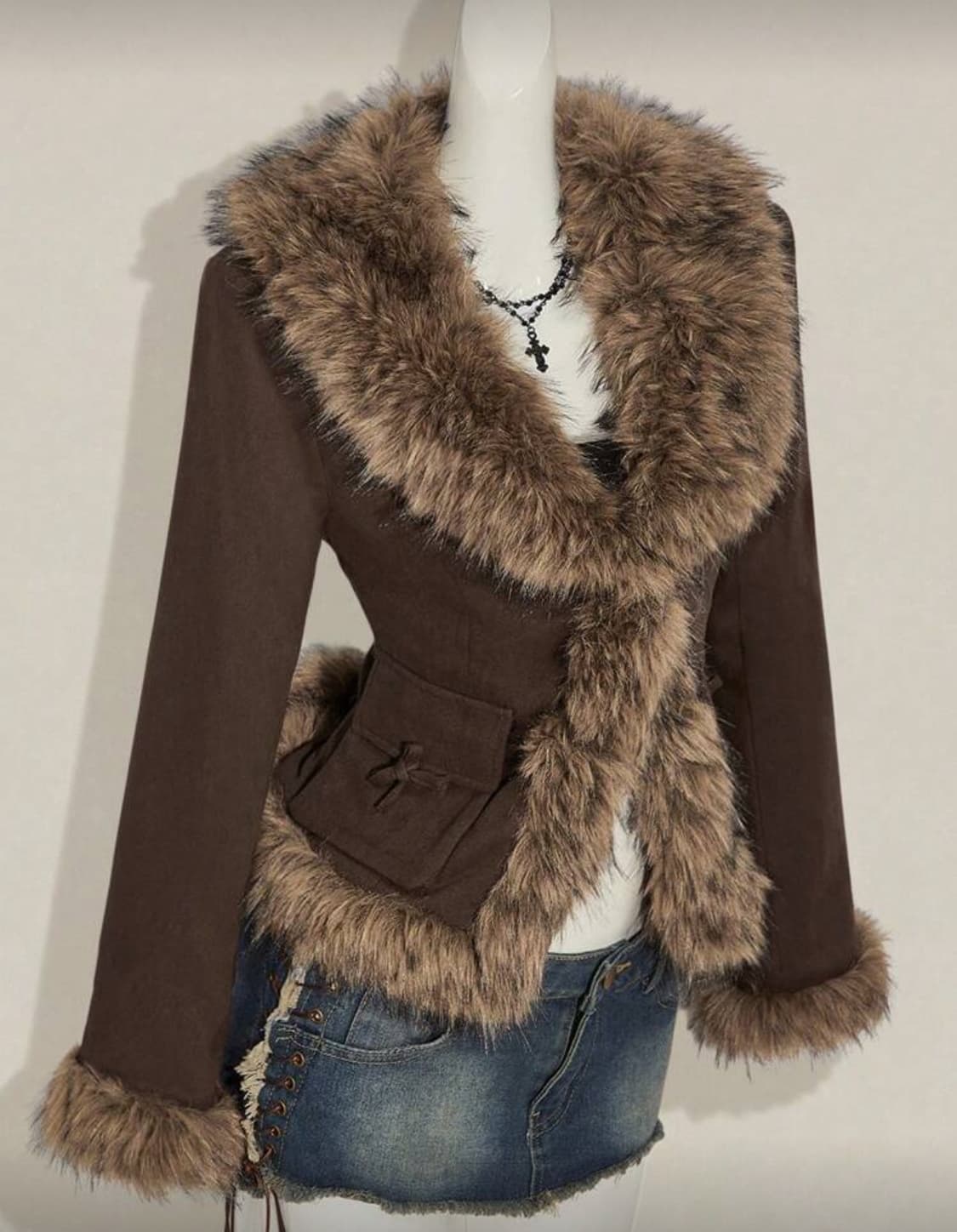 Y2k 갸루 퍼 자켓 새상품.  상품이미지1