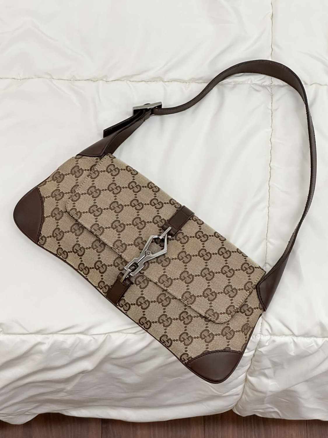 gucci / 구찌 GG 자가드 레더 트리밍 슬림 숄더백  상품이미지1