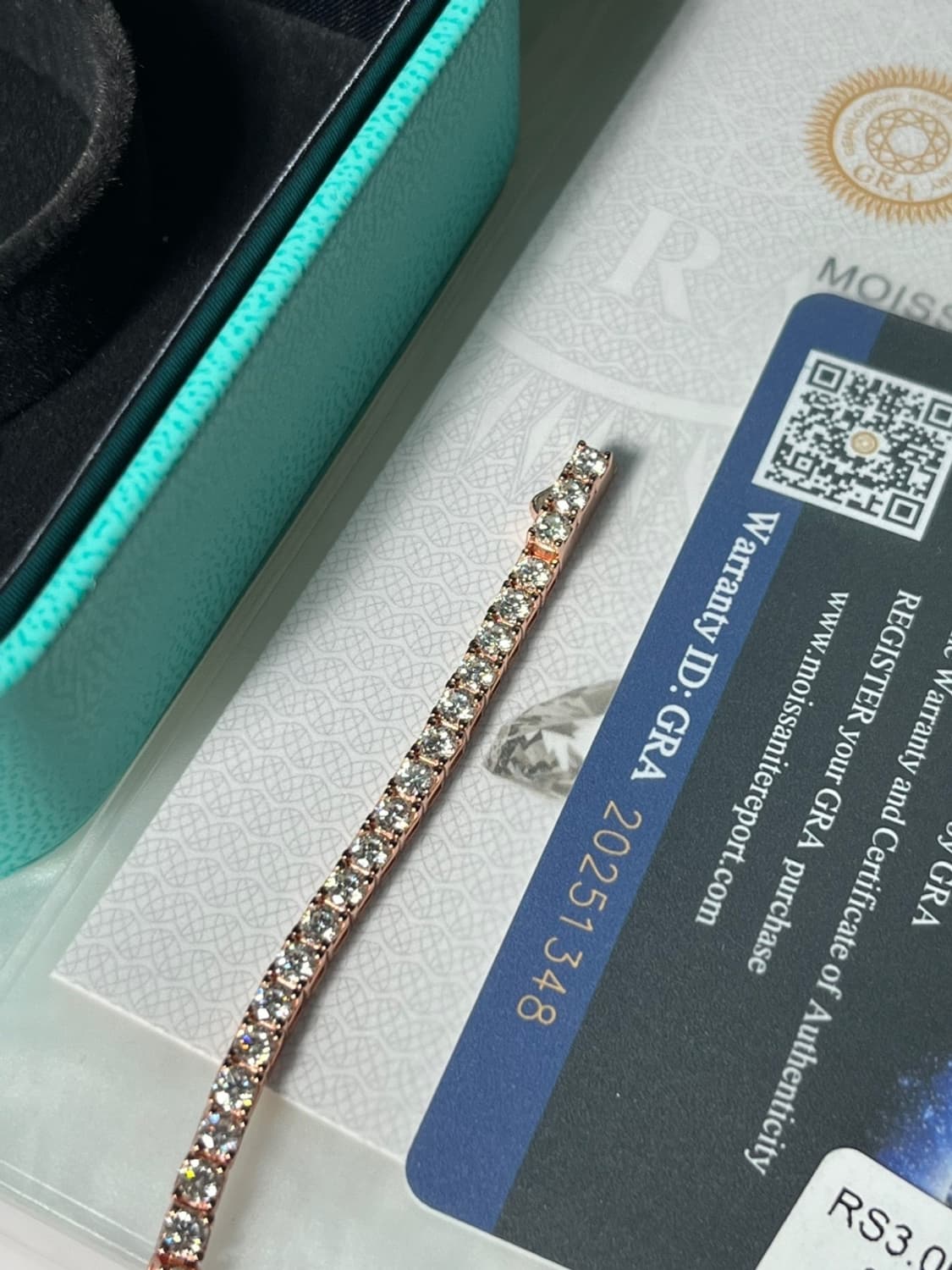 *새상품* 모이사나이트 4프롱 18k 로즈골드 원터치 테니스 은팔찌 상품이미지4