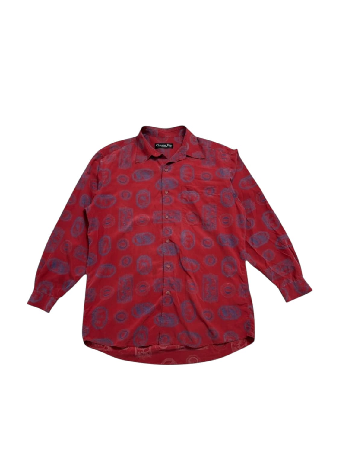 스리스챤 디올 빈티지 실크 셔츠 레드 상품이미지2