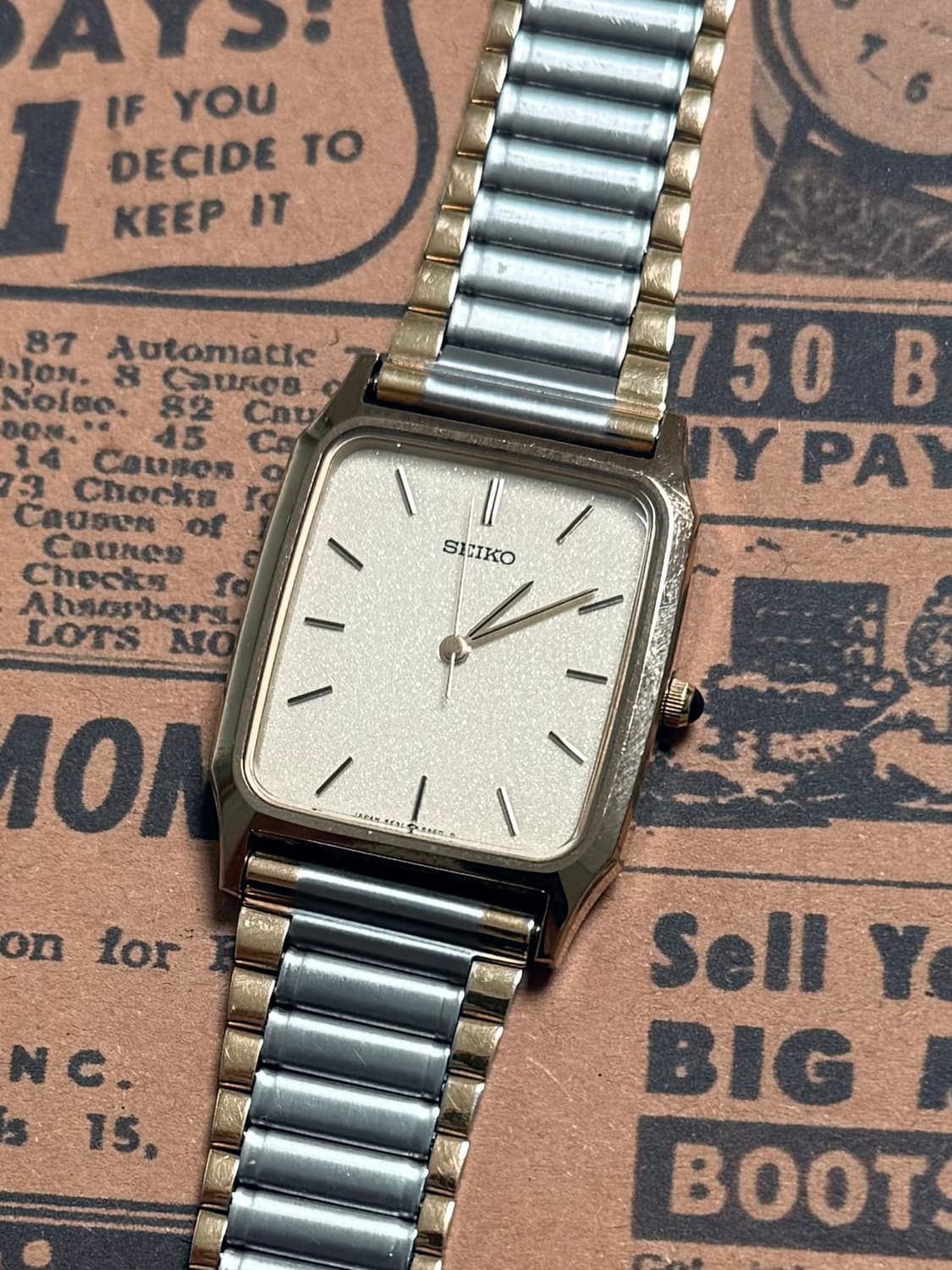 세이코 Seiko 스퀘어 샴페인 콤비 상품이미지1