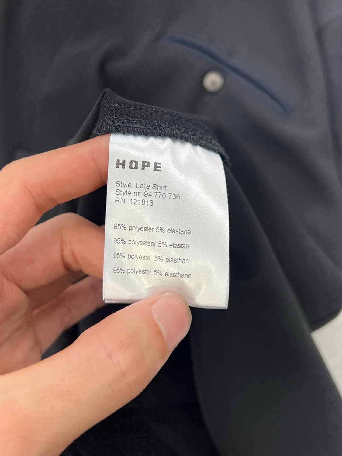 호프 블랙 폴리에스테르 레이트 셔츠 상품이미지8