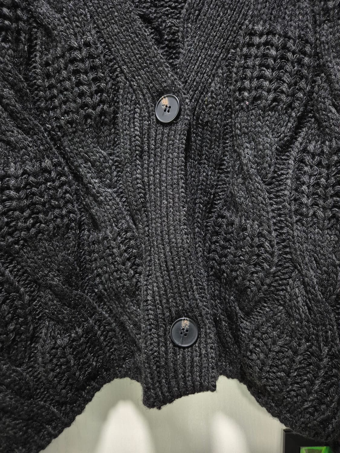 블랙 케이블 니트 가디건 상품이미지3
