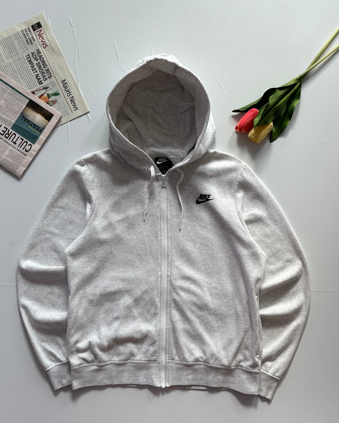 Nike 나이키 라이트 그레이 후드 집업 상품이미지2