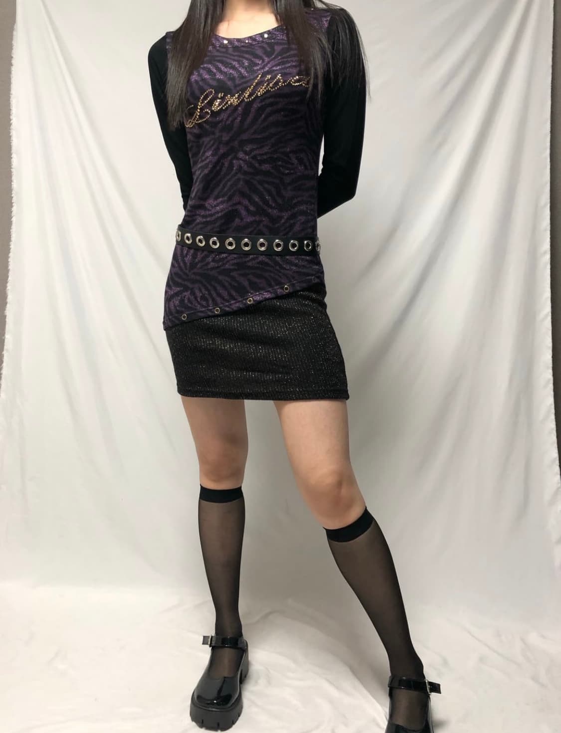 빈티지 펑크 퍼플 원피스 상품이미지2