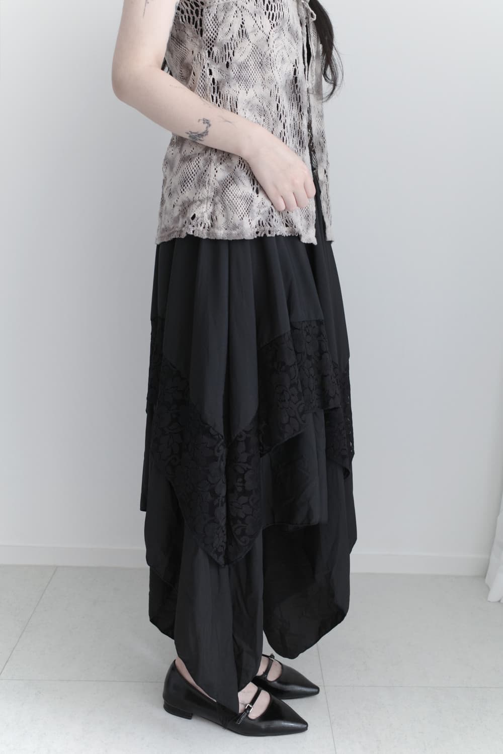 unbalanced lace skirt  상품이미지5