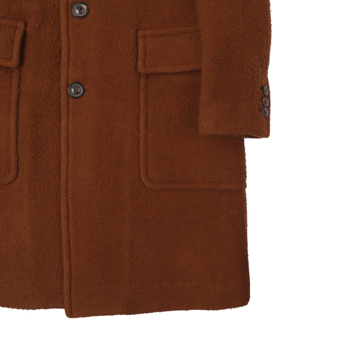 우영미 브라운 울 라펠 카라 싱글 코트 상품이미지4