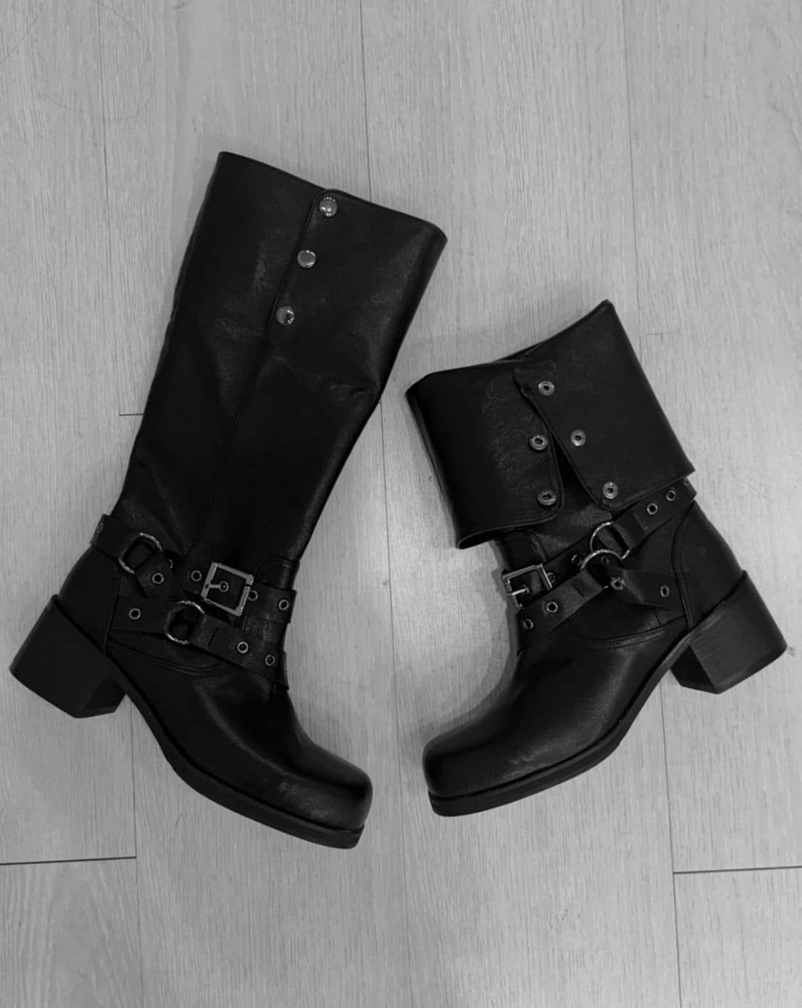 Kyoiii KNOTTED FOLD BOOTS / Black 상품이미지3