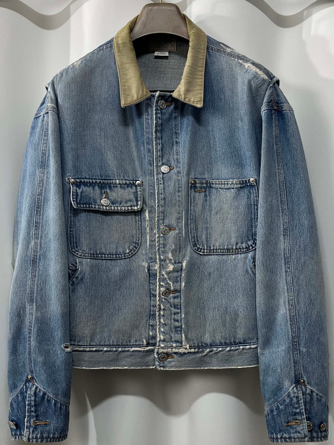 80's 폴로랄프로렌 usa 로데오 플래그 리페어 덩가리 트러커 데님자켓 상품이미지2