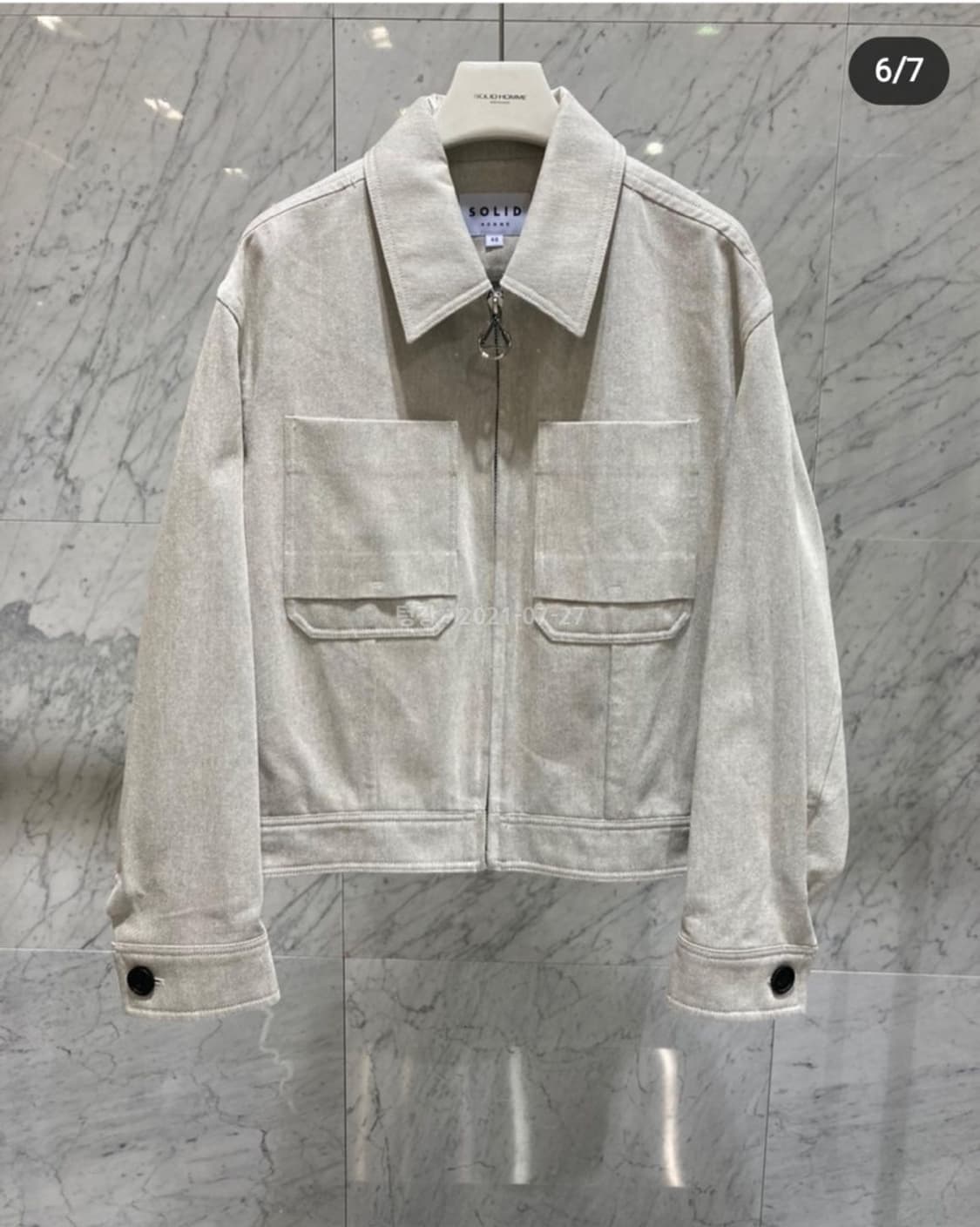 솔리드옴므 그레이 데님자켓 팝니다 우영미 렉토 타임옴므 상품이미지1