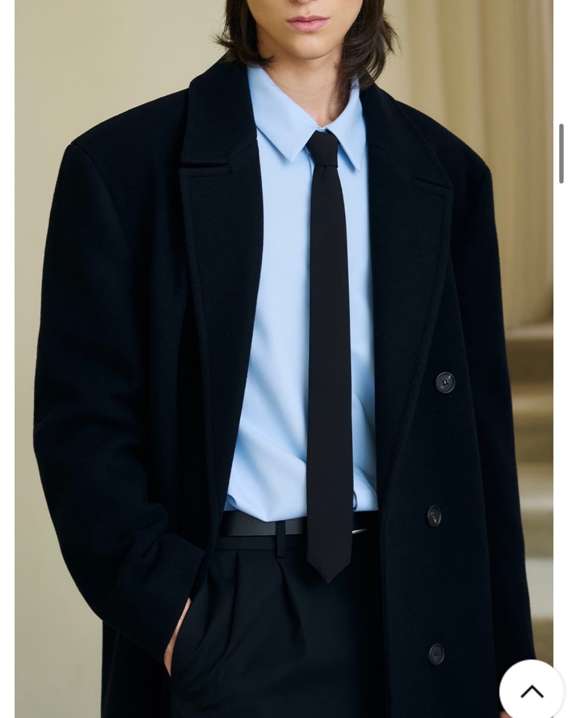 (새상품)(L) 드로우핏 프리미어 울 더블 체스터 코트 [BLACK] 상품이미지5