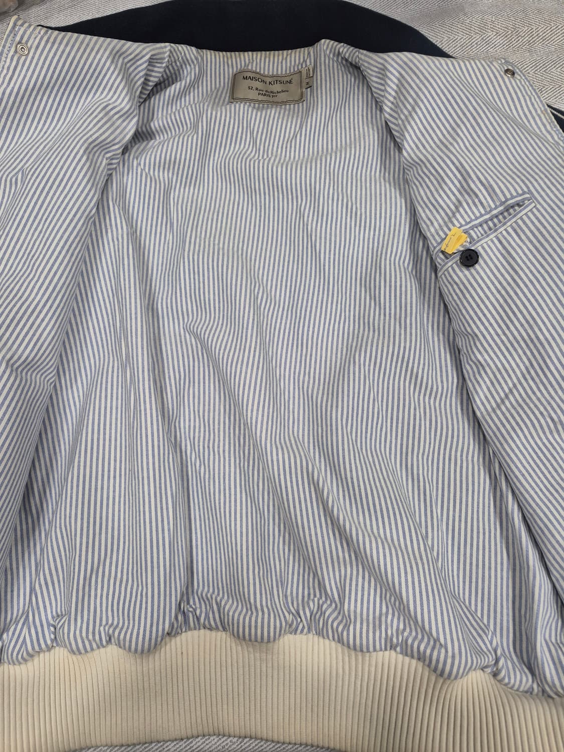 메종 키츠네 네이비 울 스타디움 자켓 남성 95~100사이즈 상품이미지5