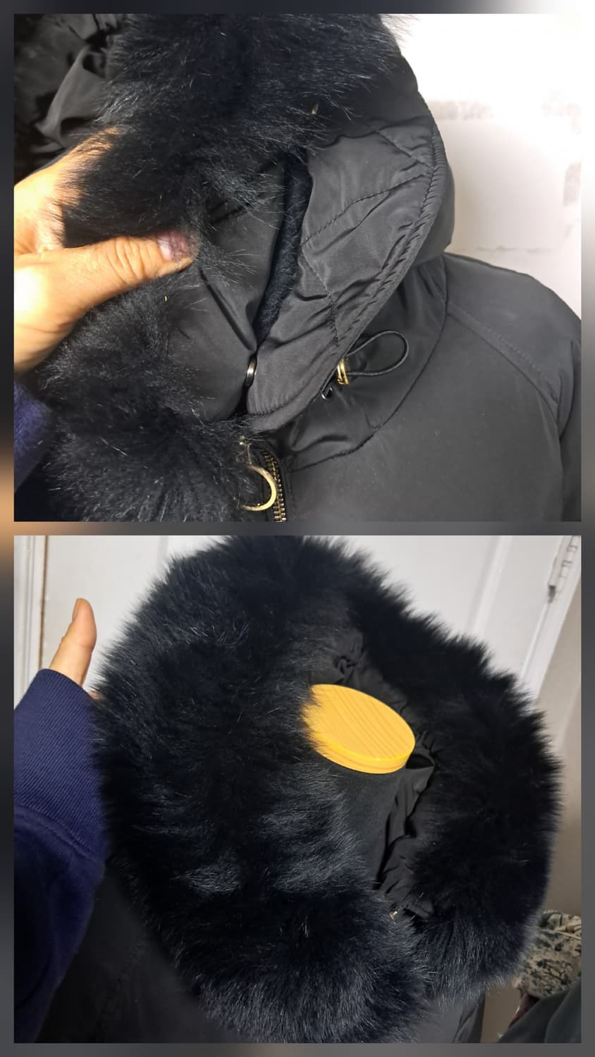 GGPX 블랙 모피퍼 덕다운 롱패딩 S(55~66) 상품이미지7