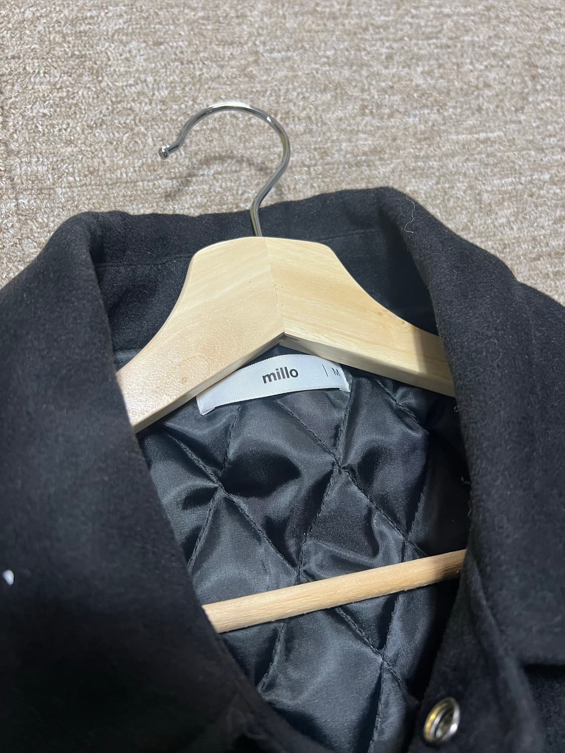 밀로 아카이브 유주얼 바시티 자켓 블랙 M 상품이미지4