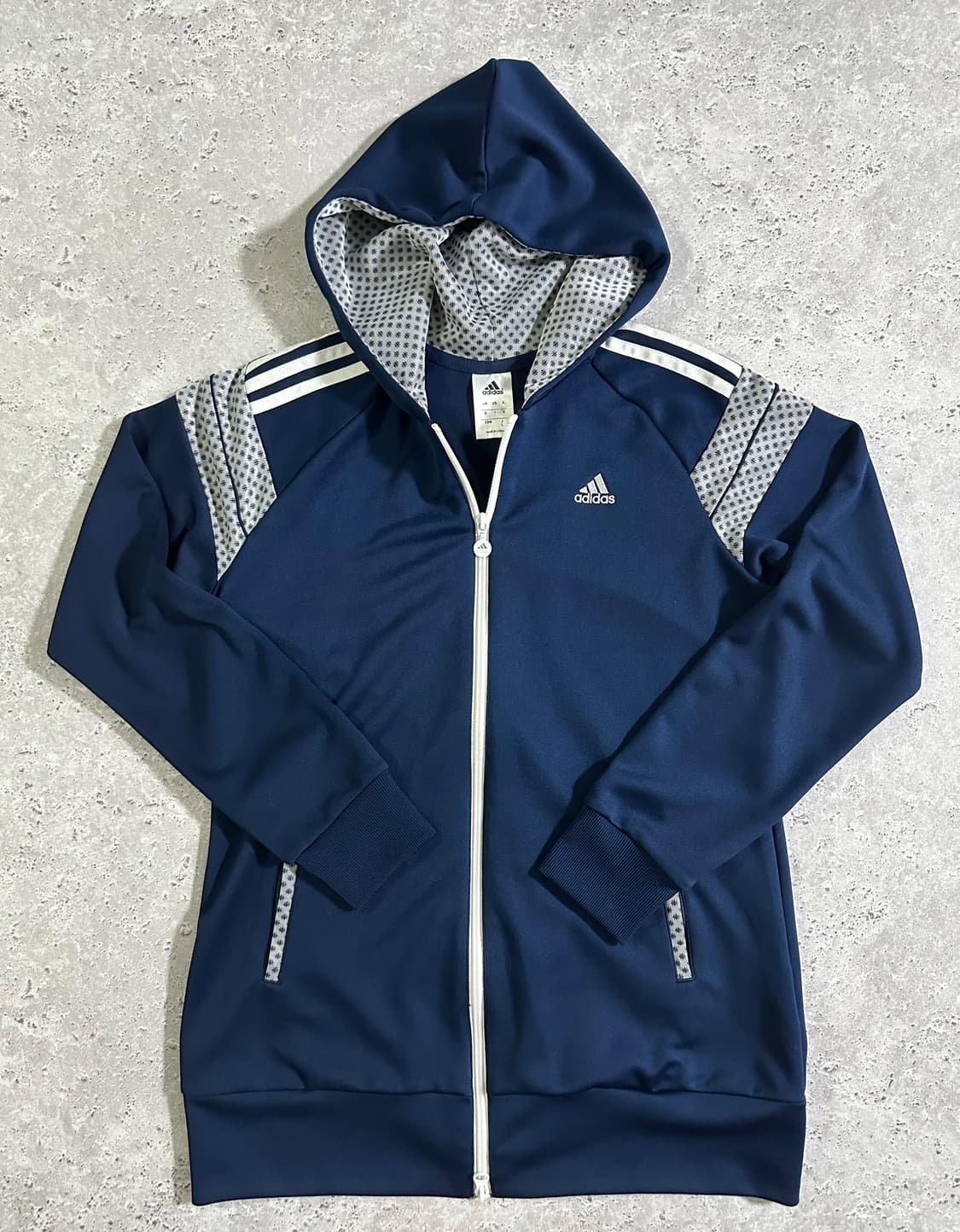 adidas 패턴 네이비 후드 트랙 자켓 상품이미지2