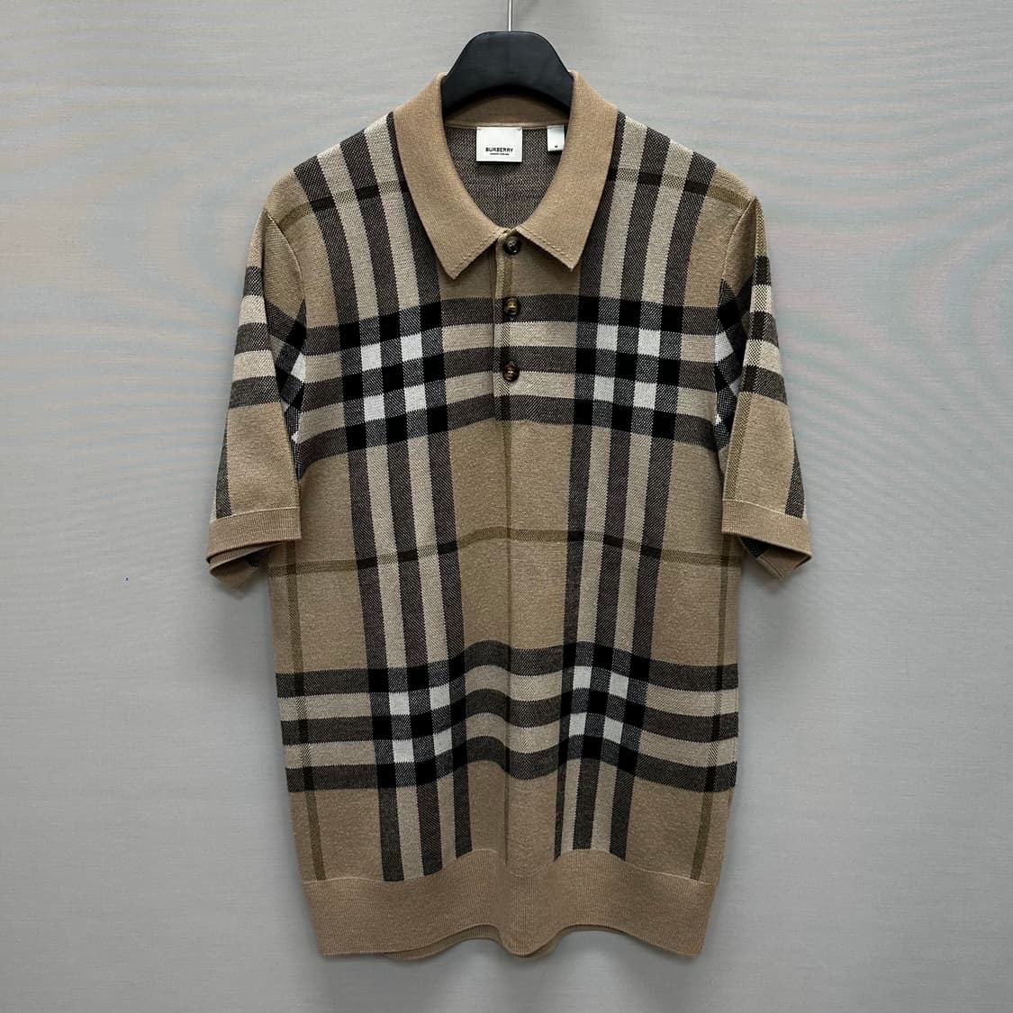 버버리 체크 니트 카라 반팔티 (95 100) 상품이미지1