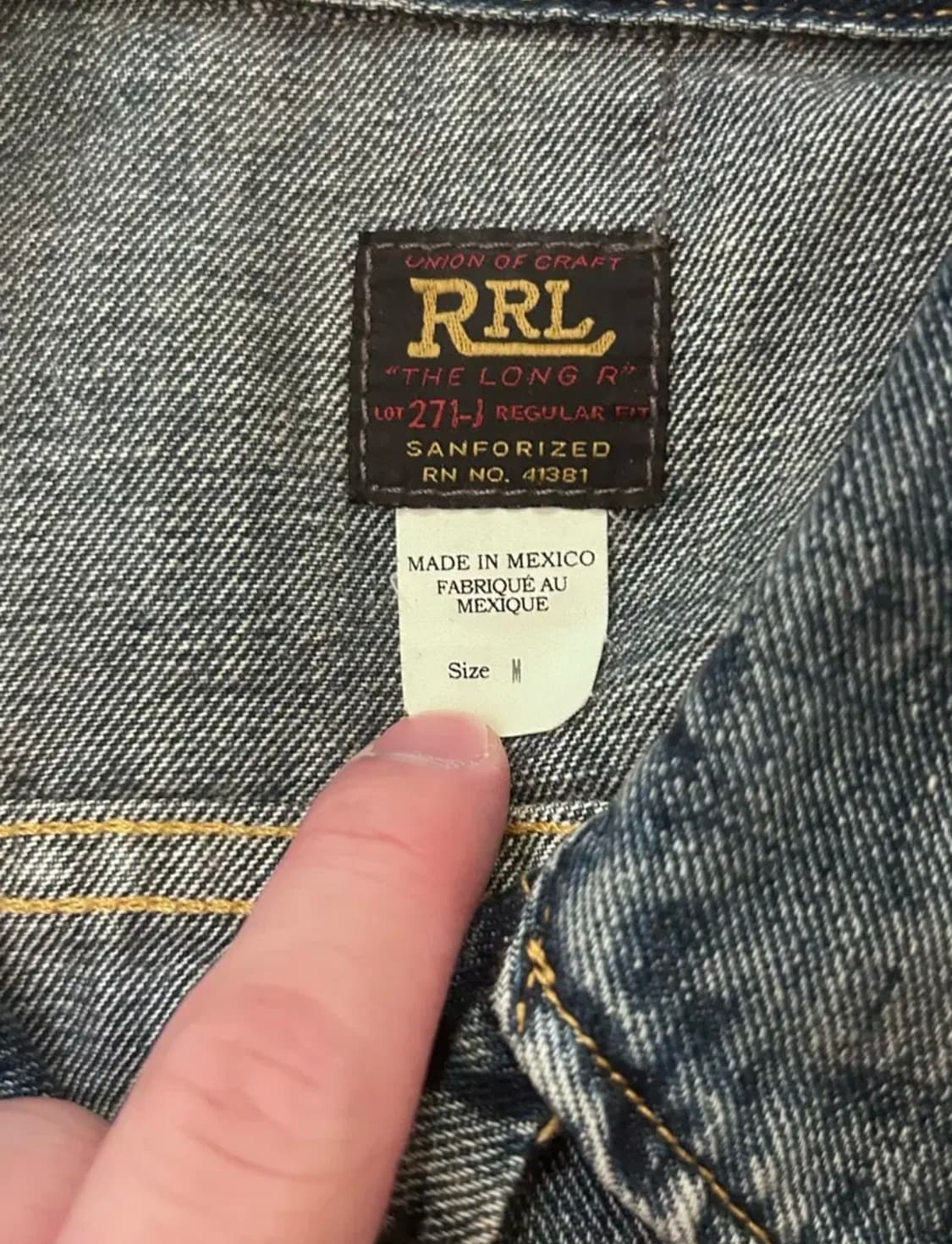 RRL LOT 271 리랜드 연청 데님 자켓 M 상품이미지2