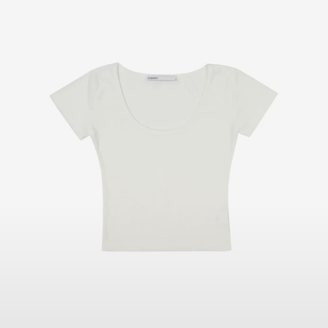 보헤미안 서울 하프 리브드 티 아이보리 HALF RIBBED T 상품이미지1