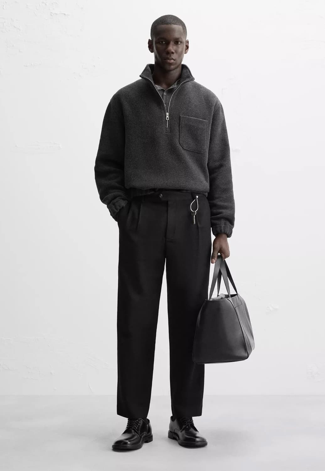 자라 다크 그레이 하프집업 리에르맛 상품이미지1