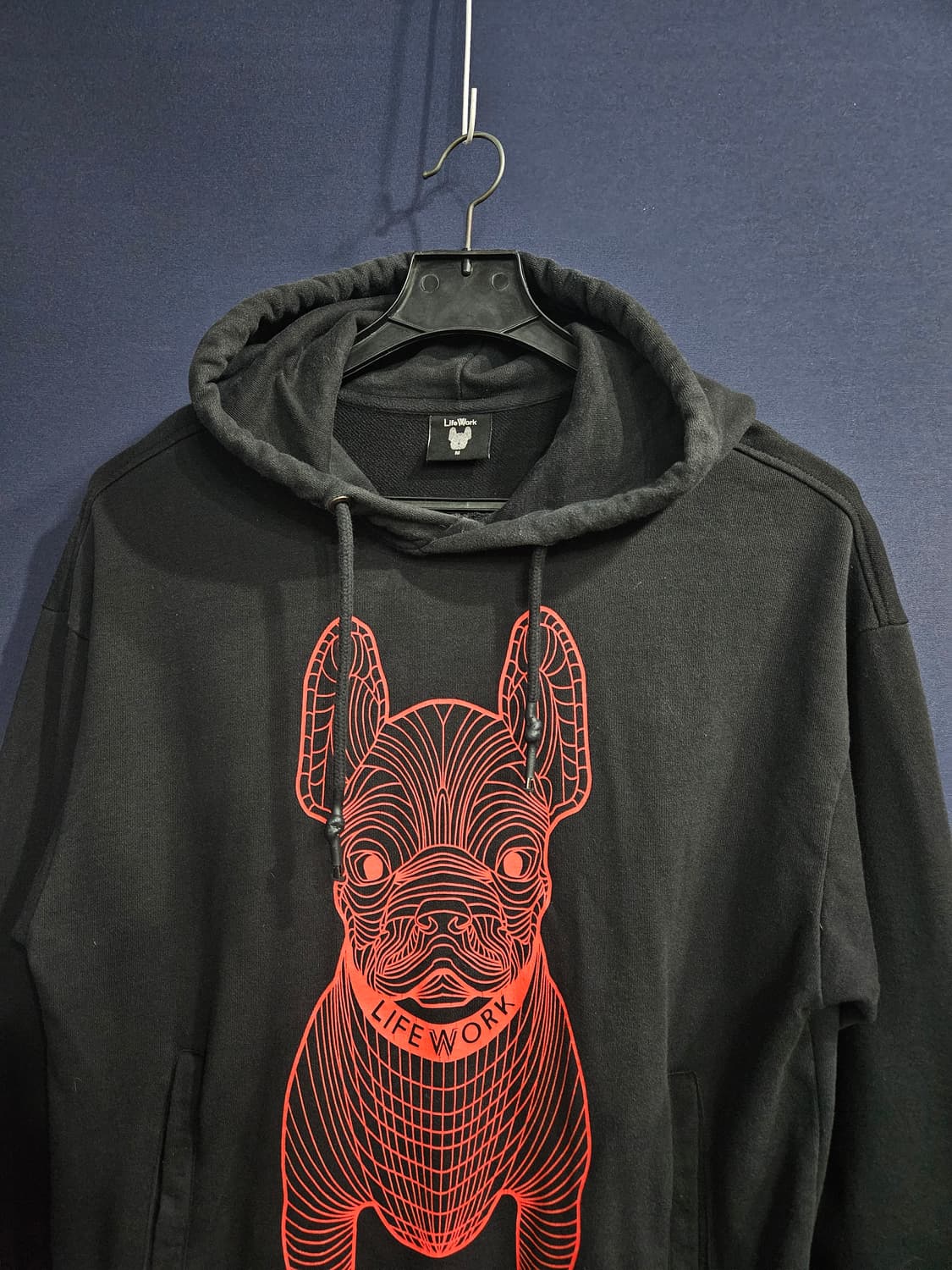 라이프워크 프린팅 블랙 남성 오버핏 95~100 포켓 후드티  상품이미지7