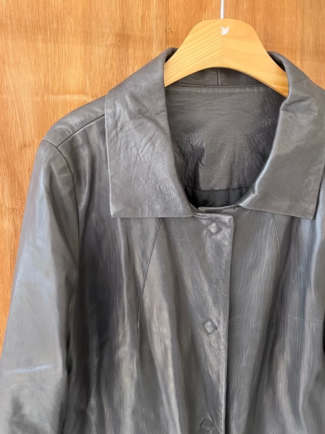 빈티지 레더 하프 코트 상품이미지3