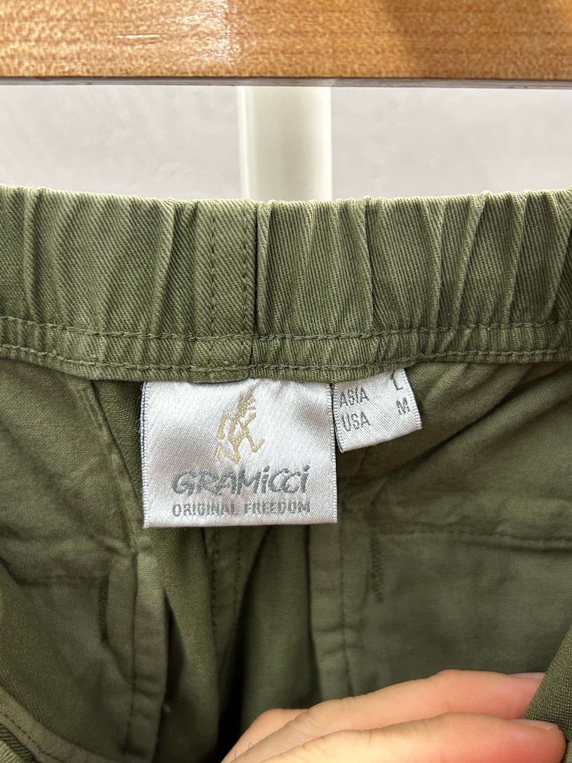 그라미치 카키색 벨트 면바지 상품이미지6