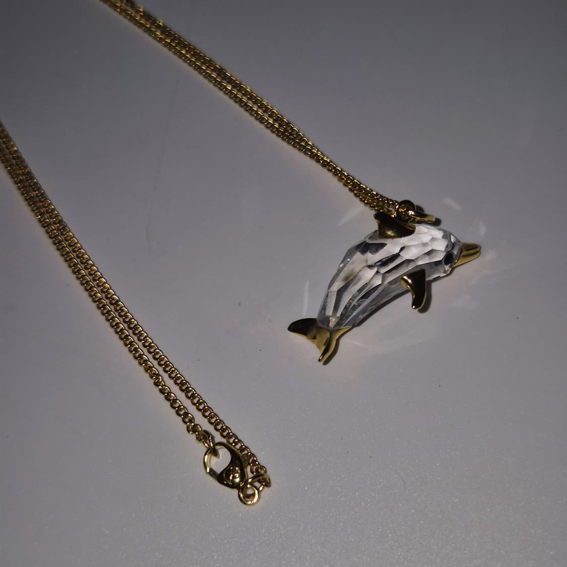 90s 스와로브스키 크리스탈 돌고래 목걸이 상품이미지8