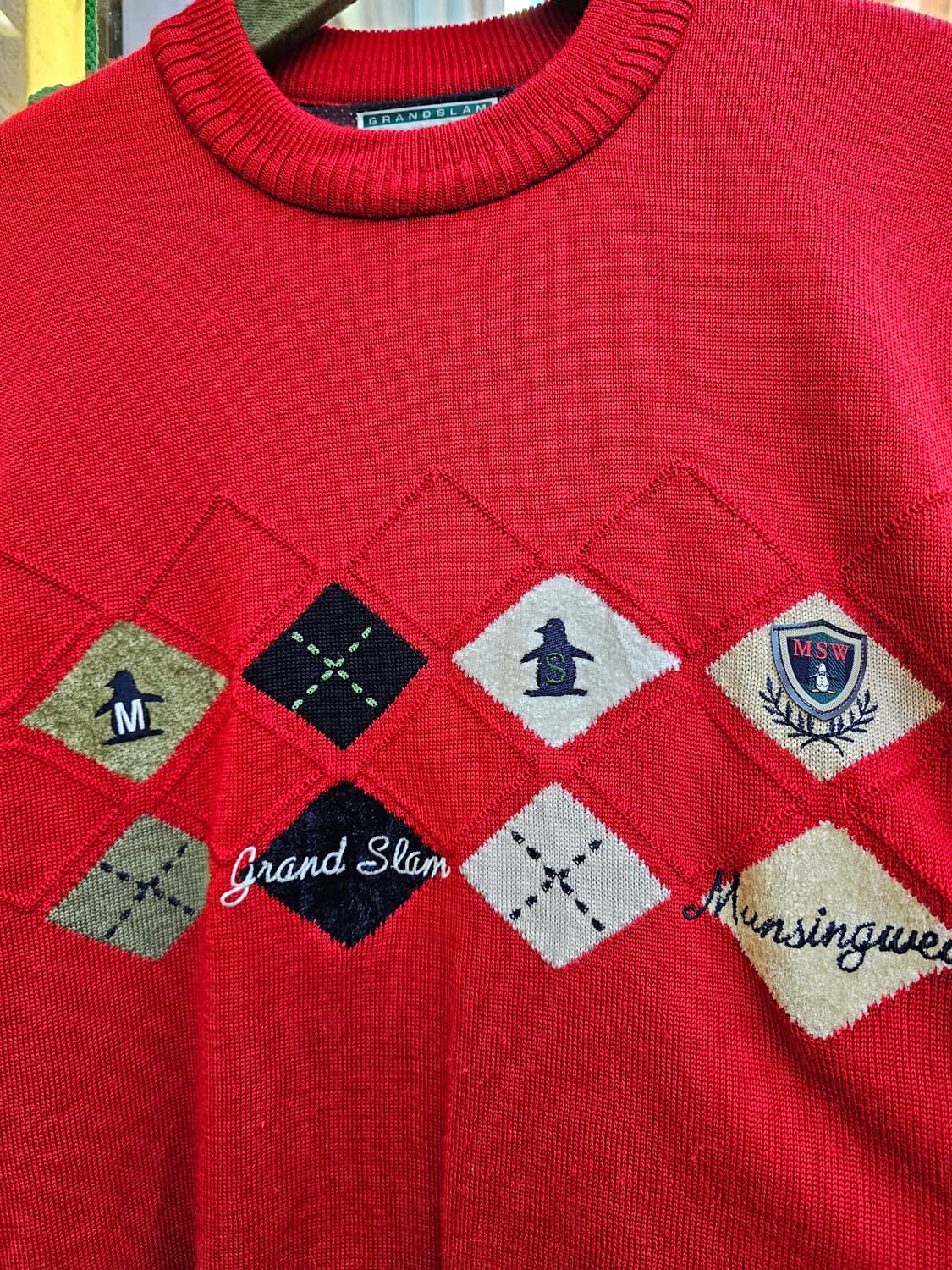 Munsingwear 레드 윈드스토퍼 울니트 상품이미지4