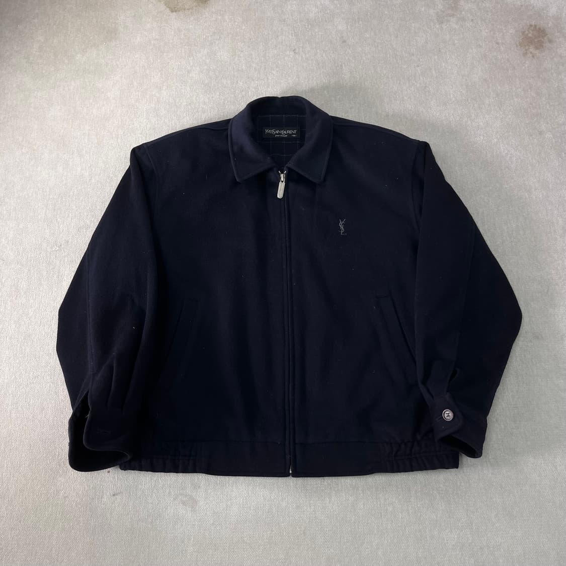 100 입생로랑 90s 캐시미어 블루종 자켓 상품이미지1