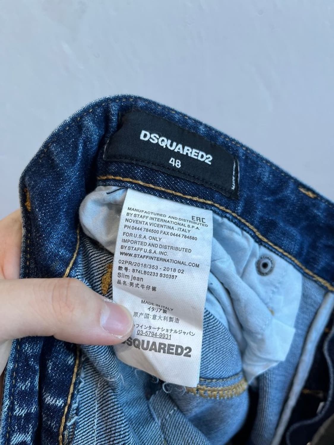 디스퀘어드2 데미지 데님팬츠 청바지 슬림핏 Made in ITALY 상품이미지7