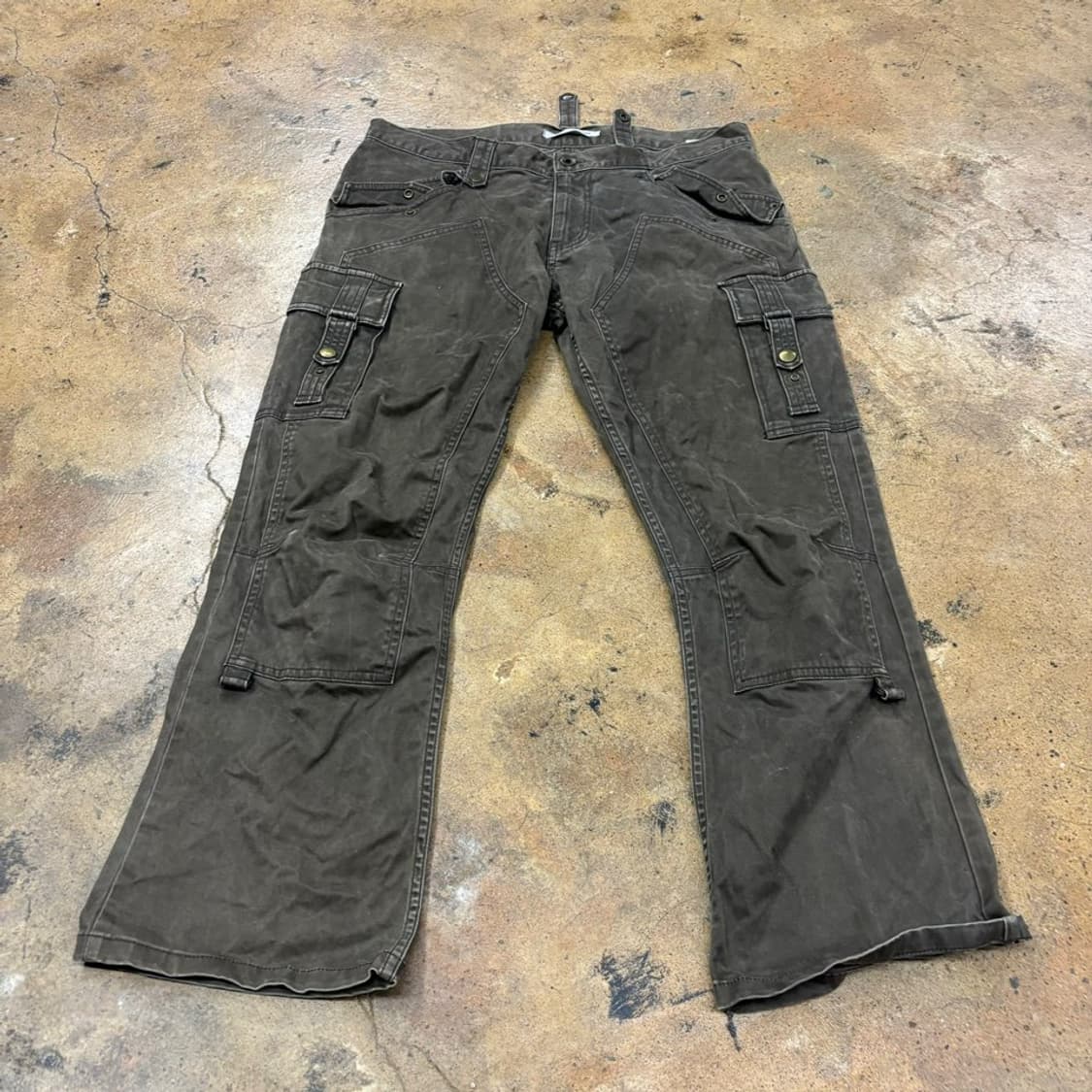 [정품/48] 빈티지 워싱 카키 카고 바지 상품이미지2