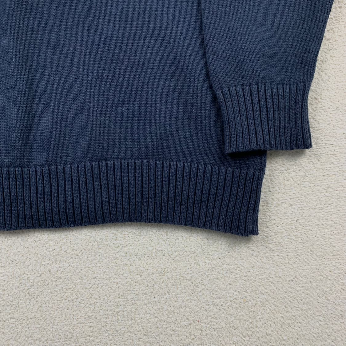 휴먼메이드 x 카우스 빅로고 니트 네이비 상품이미지5
