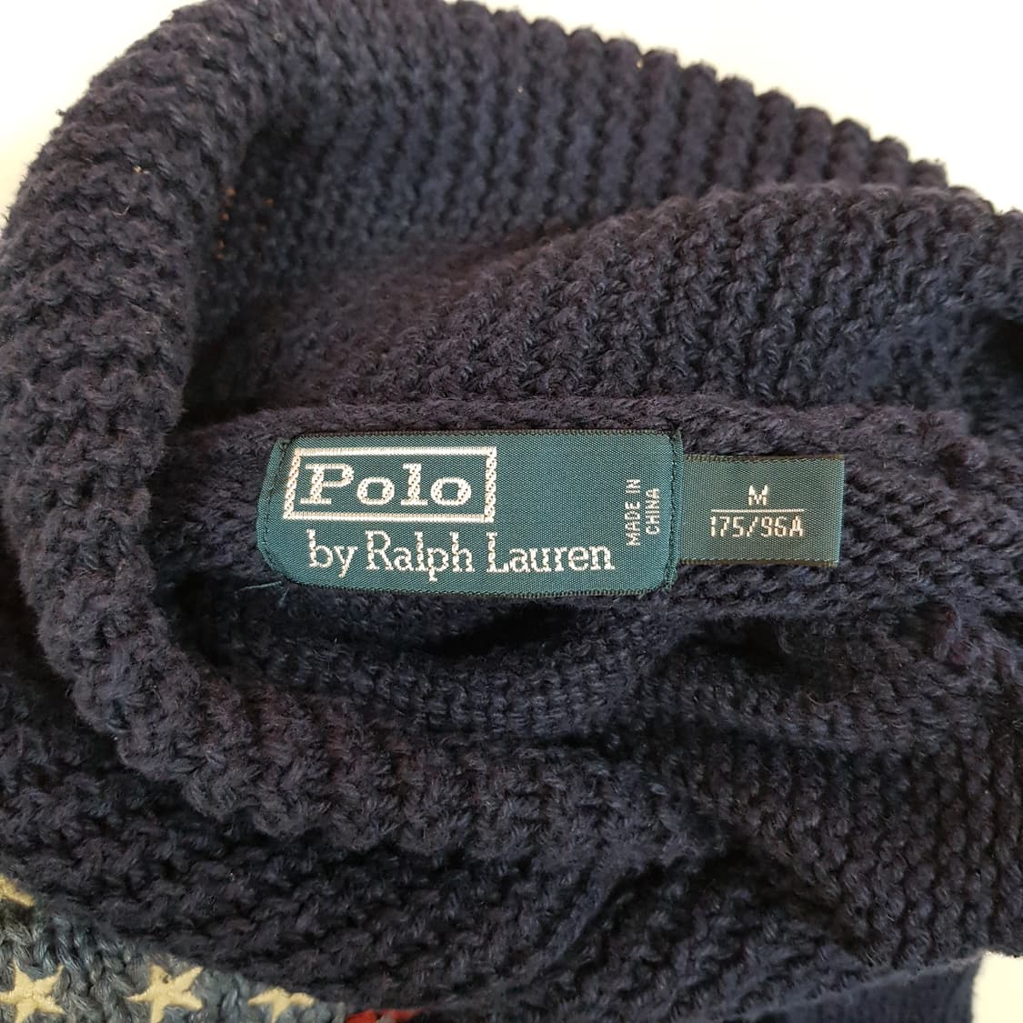 폴로 랄프로렌 성조기 숄카라 니트 스웨터 M사이즈 상품이미지3