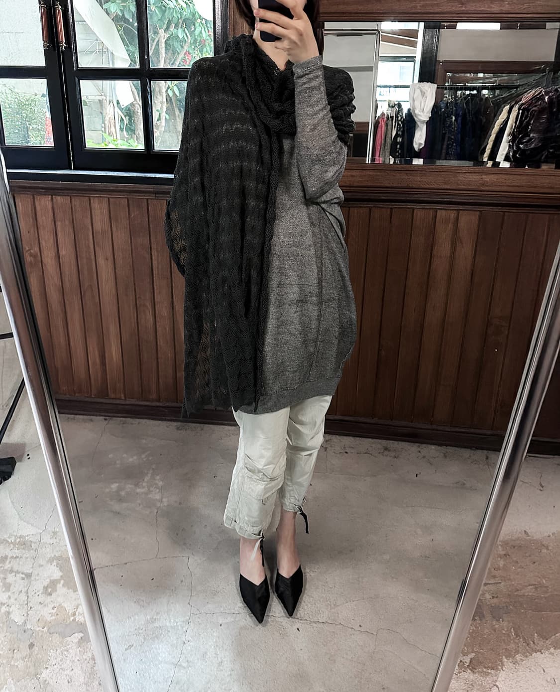 JPV lace knit shawl 상품이미지3