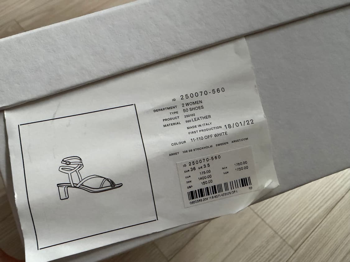 Arket mid heel sandals 아르켓미드힐 샌들 36size 상품이미지2