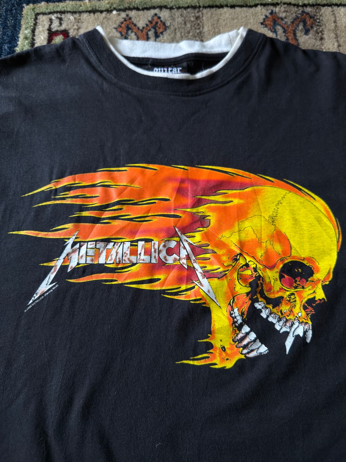 00s 메탈리카 Flaming Skull head 투페이스 롱슬리브  상품이미지5