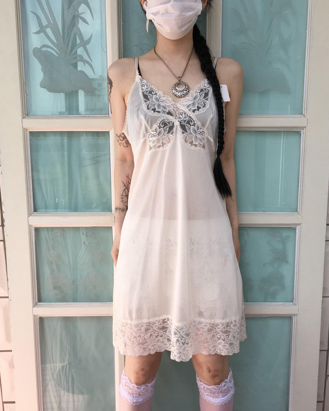 Lace point slip onepiece 상품이미지1