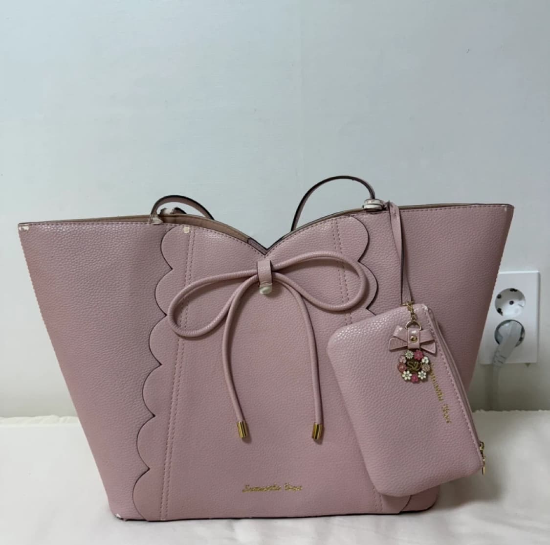 사만다베가 핑크 도트백 갸루 스나계 상품이미지2