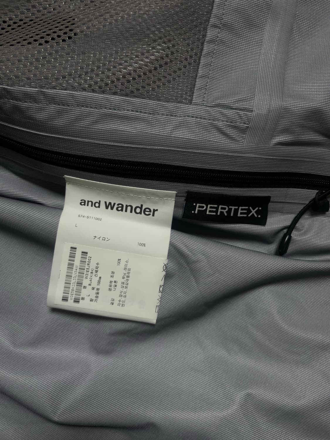 앤드원더 퍼텍스 쉴드 자켓 블랙 L 상품이미지3