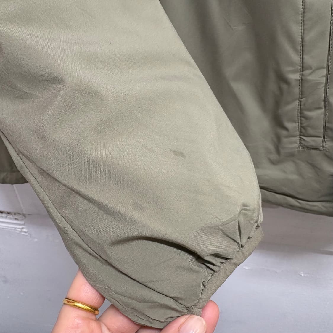 리버서블 카키 노카라 숏 경량 자켓 (JPN) 상품이미지5