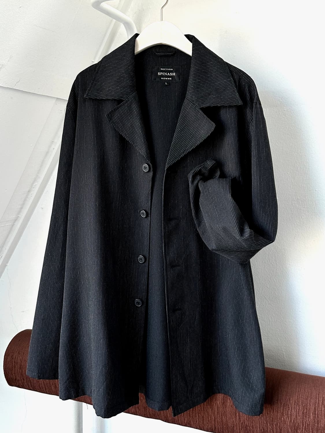 Pinstripe design collar L/S shirt 상품이미지8