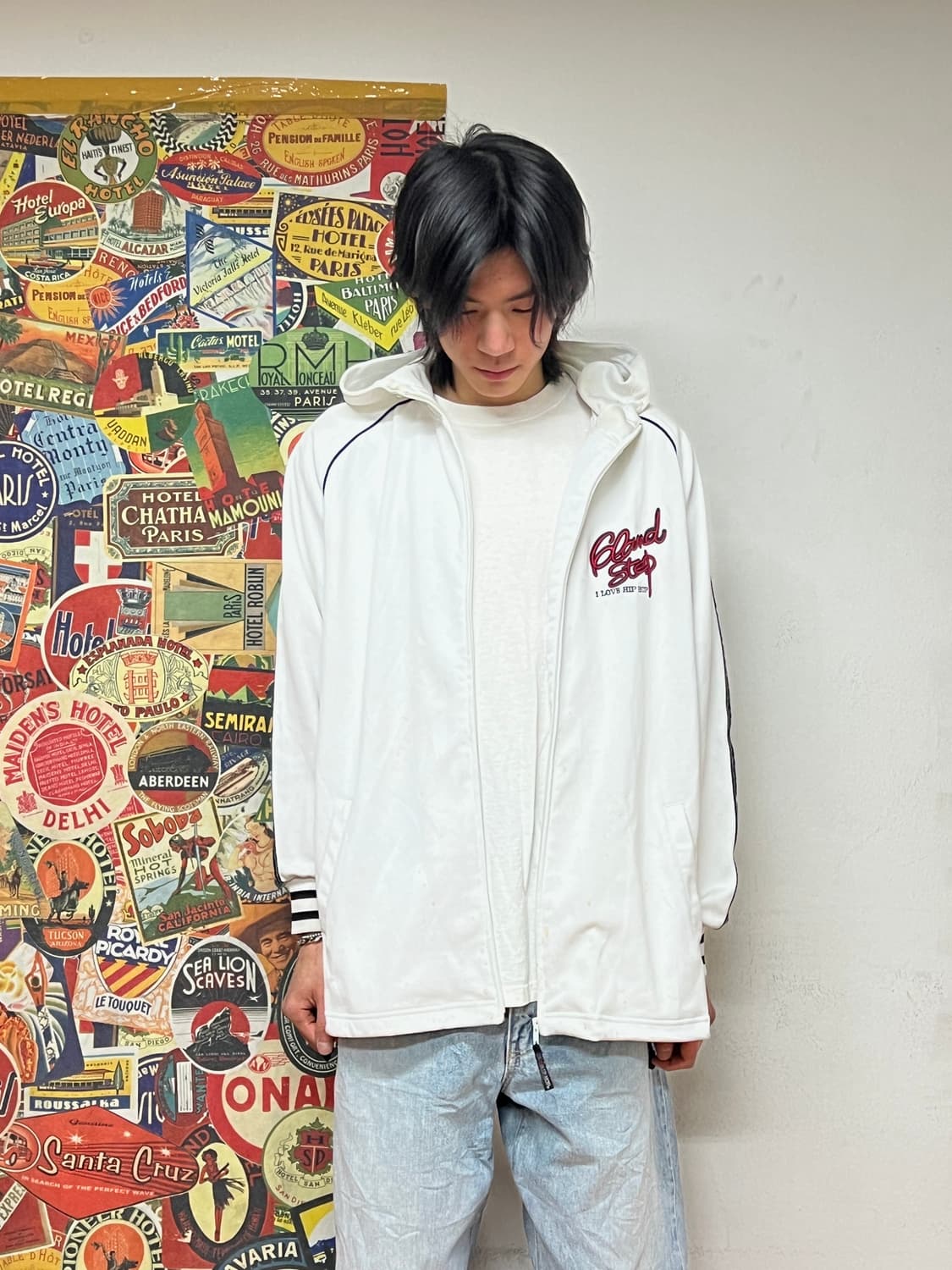 90s 빈티지 힙합 프린팅 올드스쿨 져지 후드 트랙탑 L 상품이미지2