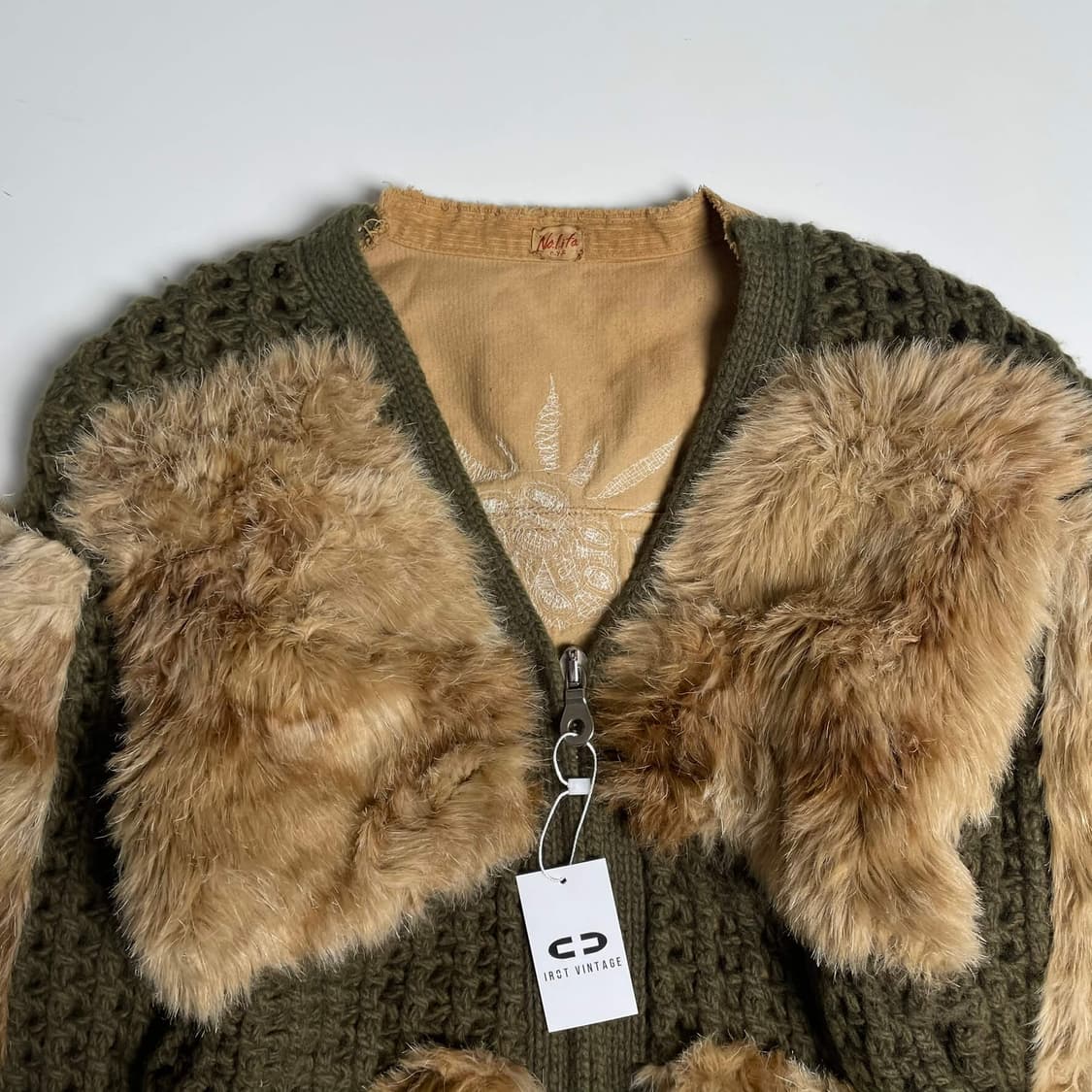 No.l.ita 해바라기 자수 울 블렌드 퍼 자켓 (italy)  상품이미지4